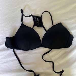 Black medium push up bikini top